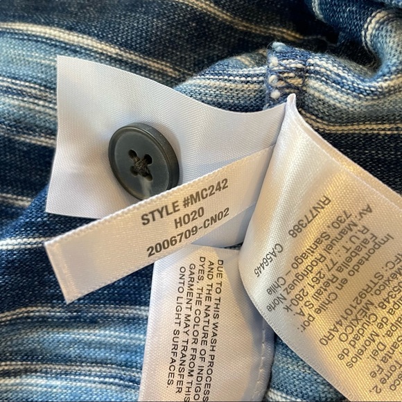 Madewell Roster Henley Tee in Indigo Stripe Size Medium - Picture 10 of 10